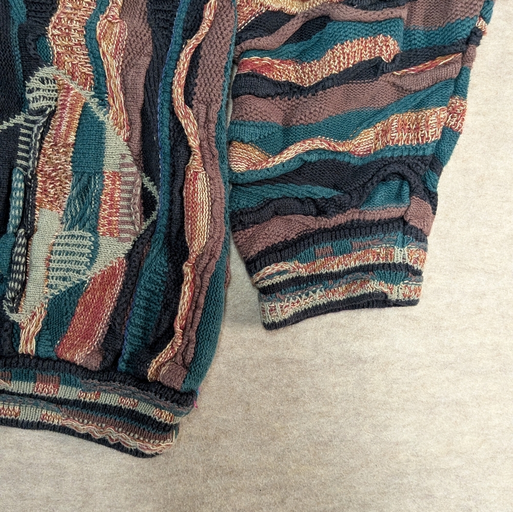 COOGI style Croft & Barrow Multicolor 3D Texture Knit Diamond Crewneck XL Unisex - Picture 7 of 8